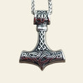 Collier Mjöllnir marteau Thor motifs celtiques acier inoxydable - Madame de Marsac