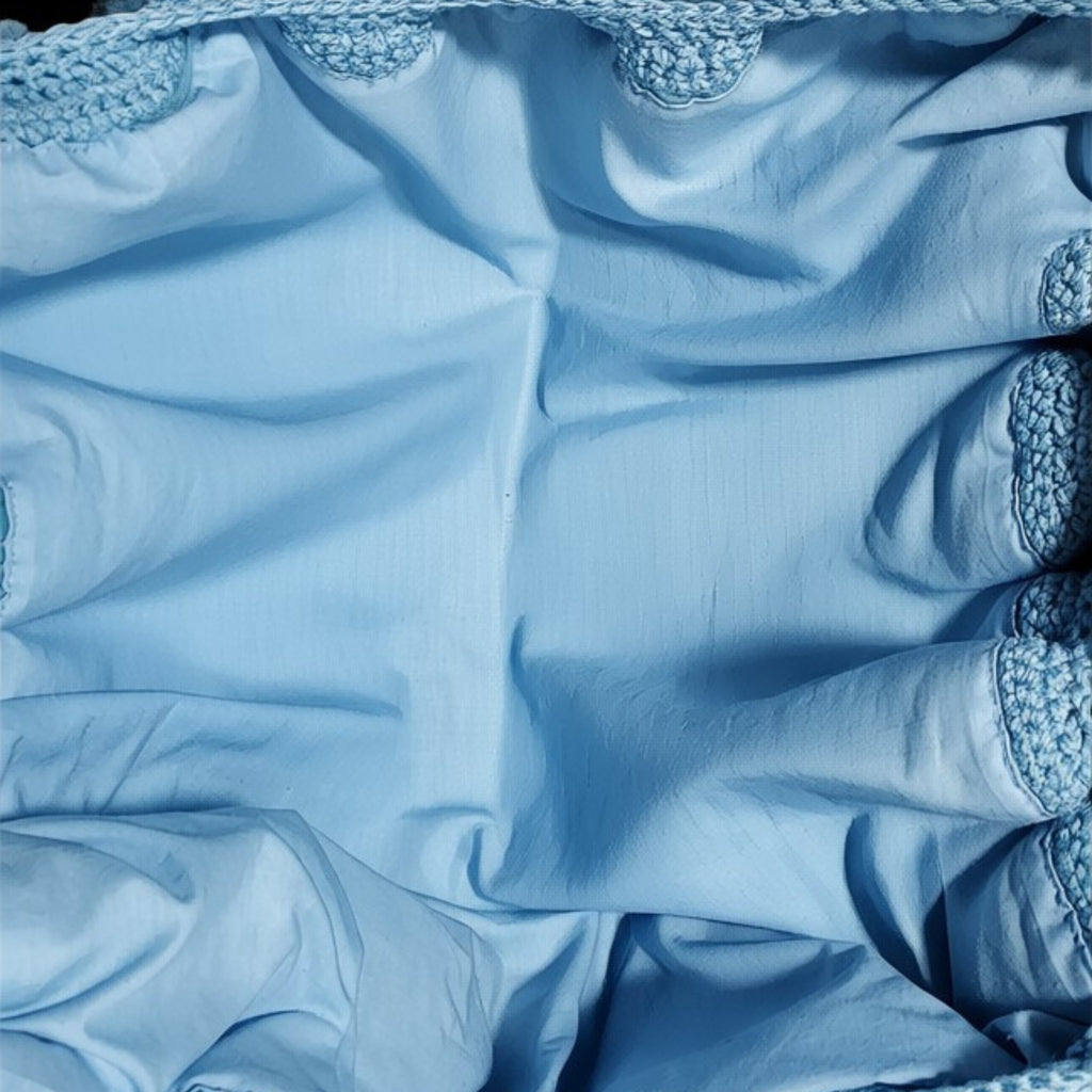 Doublure coton bleu sac boule fausse fourrure - Madame de Marsac
