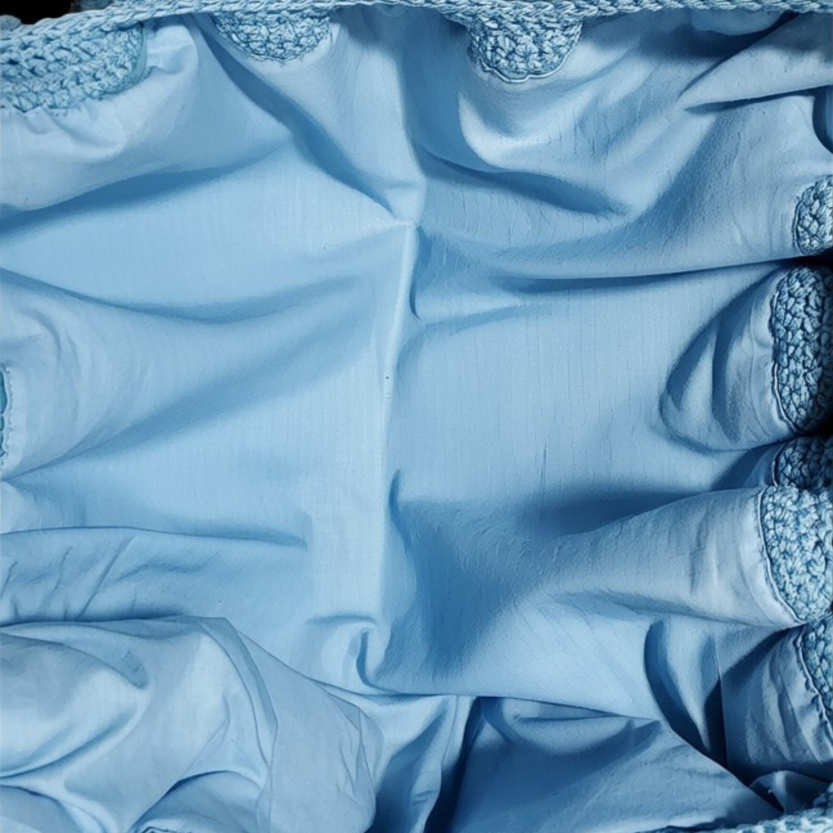 Doublure coton bleu sac boule fausse fourrure - Madame de Marsac