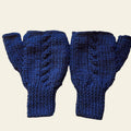 Mitaines - Laine & yack - Bleu marine - Torsades - Pièce unique