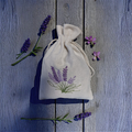 Sachet lavande bio en coton bio brodé 25g fleurs Drôme - Madame de Marsac