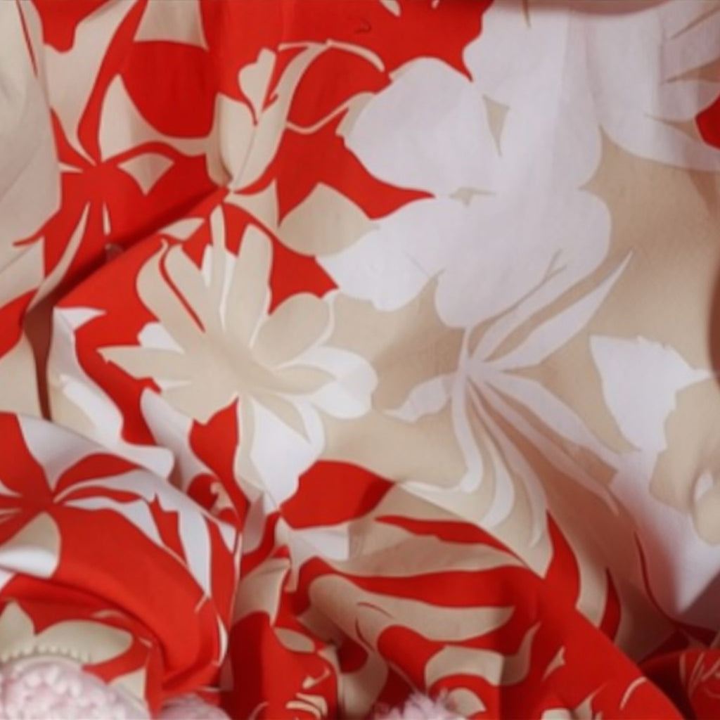 Doublure coton floral sac boule fausse fourrure rose - Madame de Marsac