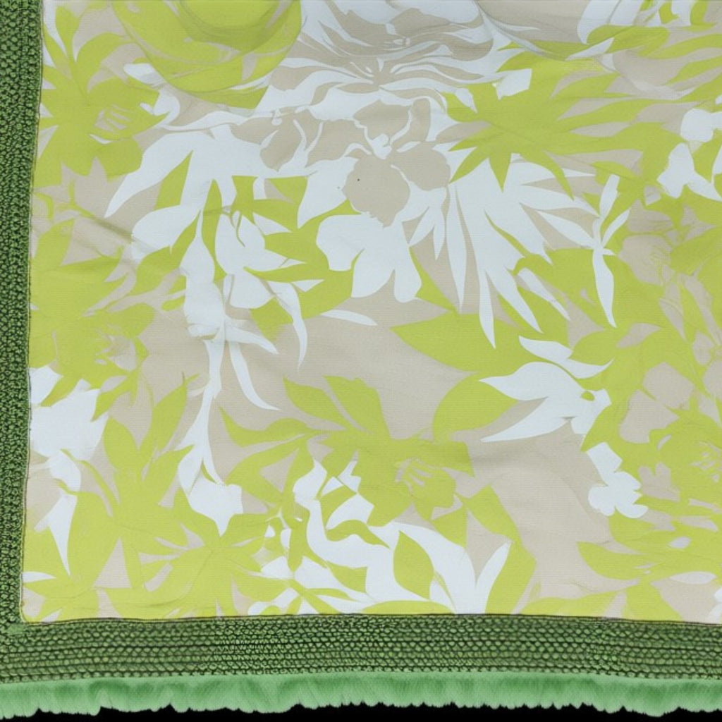 Doublure coton floral vert blanc sac boule fausse fourrure - Madame de Marsac